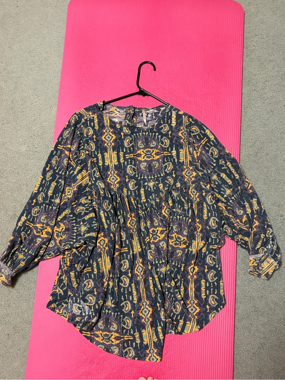 Women’s' Boho Patterned Tunic Top - Navy & Mu